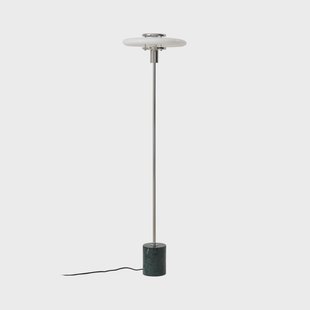 Branford vloerlamp marmer wit/groen retro Lindby - Woonkamer - Vintage / Retro - Glas - 1 lamp