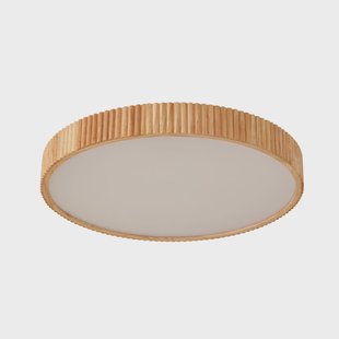 Velua LED plafondlamp, wit/hout, Ø 50 cm, CCT Lindby - Woonkamer - Modern - Rond