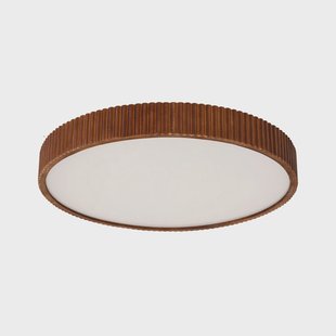 Velua LED plafondlamp, wit/donker hout, Ø 50 cm - Lindby - Woonkamer - Modern - Rond