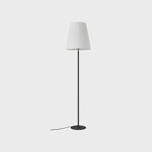 Virelle vloerlamp, zwart/wit, 170 cm, textiel Lindby - Woonkamer - Modern - Stof - 1 lamp
