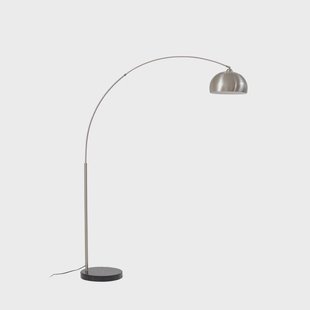 Hernando booglamp, nikkel, hoogte 188 cm, staal Lindby - Woonkamer - Modern - Metaal - 1 lamp