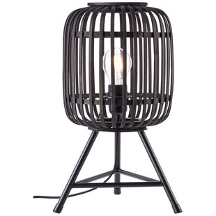 Brilliant Tafellamp Woodrow Driepoot Bamboo Zwart E27
