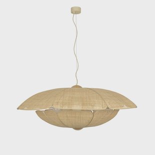 Coquillage hanglamp 110 cm, naturel rotan MARKET SET - Woonkamer - Designer - Hout - 1 lamp
