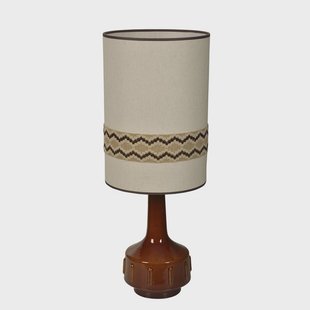 Jimmy tafellamp bruin/beige rand hoogte 83 cm MARKET SET - Woonkamer - Keramiek - Met lampenkap