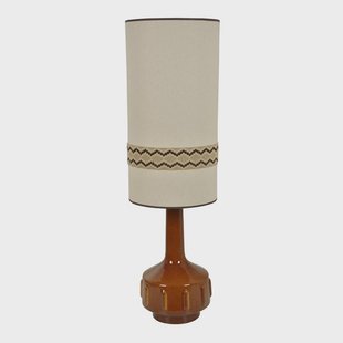 Jimmy vloerlamp bruin/beige rand 121 cm MARKET SET - Woonkamer - Keramiek - Met lampenkap