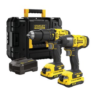 Stanley Fatmax Accuboormachine Met Klopfunctie + Accu Slagschroevendraaier Sfmck465d2t 18v (2 Accu’s)