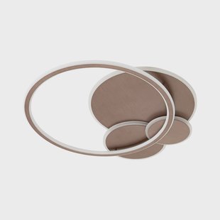 Circulo LED plafondlamp CCT dimbaar bruin Lucande - Woonkamer - Modern - Metaal - Rond