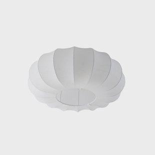 Helin plafondlamp, wit, Ø 60 cm, textiel, 3 x E27 Lindby - Woonkamer - Scandinavisch - Stof - 1 lamp