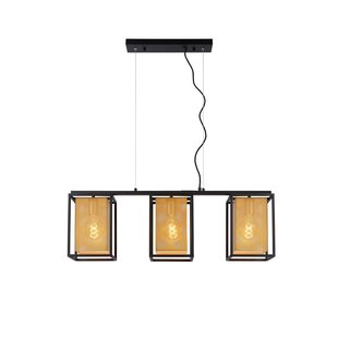 Lucide Hanglamp Sansa Zwart Goud 3xe27