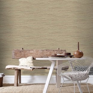 Decomode Vliesbehang Grasspaper - Olijfbruin - 10,05m X 53cm