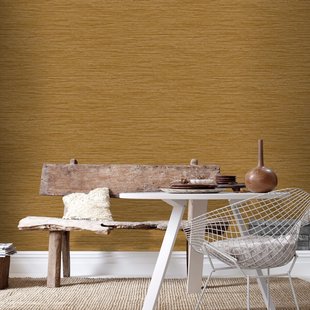 Decomode Vliesbehang Grasspaper - Okergeel - 10,05m X 53cm