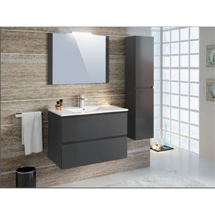 T-bath Badmeubelset Milenio 80cm Grijs Glanzend