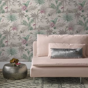 Decomode Vliesbehang Paradise - Grijs - Groen - 10,05m X 53cm