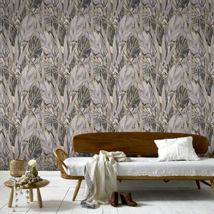 Decomode Vliesbehang Tropics - Groen - Grijs - 10,05m X 53cm