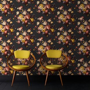 Decomode Vliesbehang Bouquet - Zwart - Multicolour - 10,05 M X 52 Cm