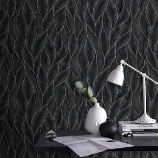 Decomode Vliesbehang Subtle Leaves - Blauw - Zilver - 10,05m X 53cm