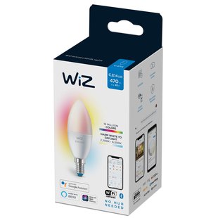 Wiz Ledlamp Kaars C37 Gekleurd En Wit E14 4,9w