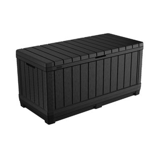 Keter Kussenbox Kentwood - Houtlook - Antraciet - 350l - 128x53,6x59cm