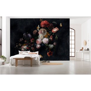 Fotobehang Amsterdam Flowers - Zwart - 2,50m X 350cm