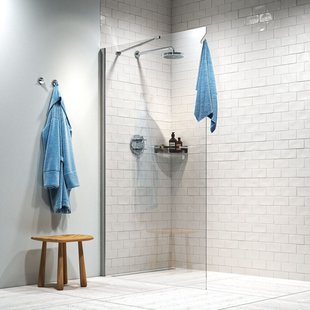 Sealskin - Inloopdouche Hooked 140 X 200cm - Zilver Profiel - 6 Mm Helder Glas