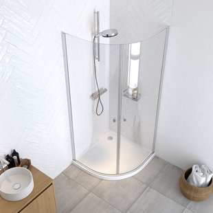 Sealskin - Douche Hoekinstap Hooked 100 X 200cm - Zilver Profiel - 6 Mm Helder Glas