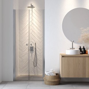 Sealskin - Douchedeur Hooked 90 X 200cm - Zilver Profiel - 6 Mm Helder Glas