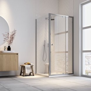 Sealskin - Douchedeur Hooked 100 X 200cm - Zilver Profiel - 6 Mm Helder Glas