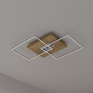 Elobra LED plafondlamp Inka L, lengte 75 cm, licht hout, dimbaar