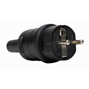 Kopp Stekker Geaard Slagvast Ip20 Rubber Zwart