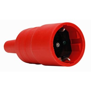 Kopp Contrastekker Randaarde Rubber Groot Model Rood