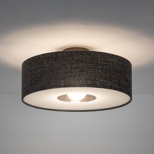 Nowodvorski Lighting Plafondlamp Amarela M, zwart gemêleerd, textiel, E27