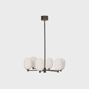 Noor hanglamp opaal/zwart, glas, 6-lamps Watt & Veke - Woonkamer - Modern