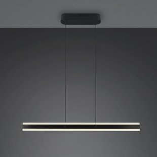 Trio Lighting LED hanglamp Arcola, zwart, lengte 115 cm, CCT, 2-lamps.