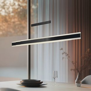 Trio Lighting LED hanglamp Arcola zwart, lengte 152 cm Touchdimmer, CCT