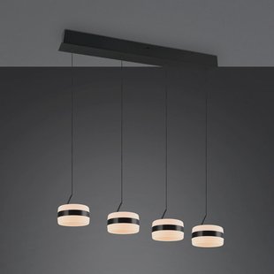 Trio Lighting LED hanglamp Dios, zwart, lengte 85 cm, CCT, 4-lamps.