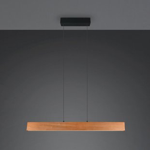Trio Lighting LED hanglamp Edgewood, lengte 115 cm, houtkleurig, hout CCT
