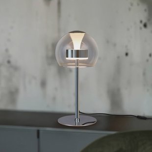 Trio Lighting LED tafellamp Flynt, hoogte 35 cm, chroomkleurig, metaal, CCT