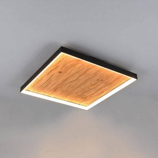 Trio Lighting LED plafondlamp Kalea, lengte 45 cm, houtkleurig, hout