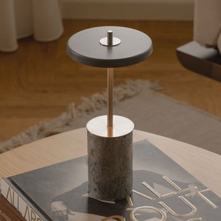 UMAGE acculamp Asteria MOVE MINI, marmergrijs/staal, IP44