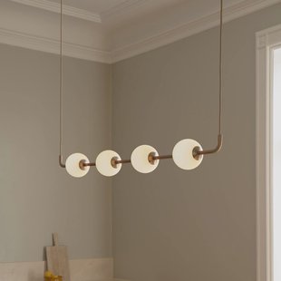 UMAGE LED hanglamp Audrey LINEAR, messing, 118 cm 4-lamps.