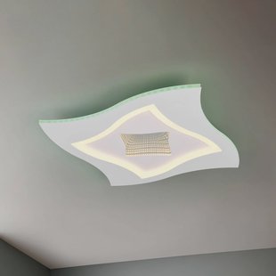 Trio Lighting LED plafondlamp Klint, lengte 50 cm, mat wit, metaal RGBW