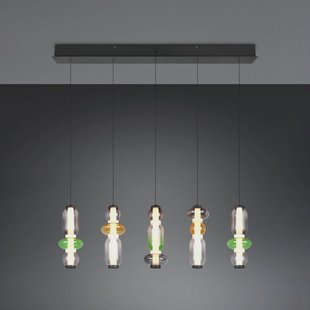 Trio Lighting LED hanglamp Minerva, lengte 100 cm, kleurrijk, glas, CCT dimbaar