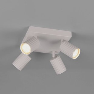 Trio Lighting Plafondspot Soka, lichtgrijs, lengte 20 cm, metaal, 4-lamps.