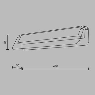 Maytoni LED wandlamp FLAT, amber/messing, breedte 43 cm, glas/metaal