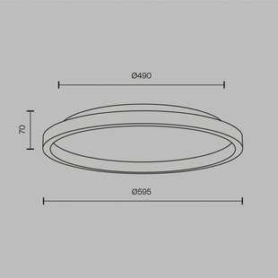 Maytoni LED plafondlamp Orign, Ø 60 cm, zwart, metaal/steen