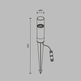 Maytoni Grondspies lamp GLIDE, grafiet, hoogte 37 cm, IP54, G9
