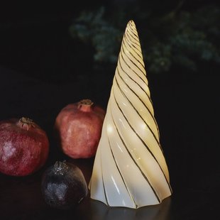 Sirius LED-decoratiefiguur Vilma, wit/goud, hoogte 24 cm, glas, batterij