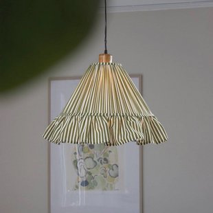 PR Home hanglamp Estrid, mosgroen, stof, Ø 40 cm, E27