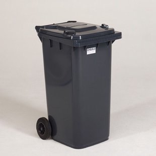 Engels Donkergrijze Afvalcontainer – 240 Liter, Hdpe Kunststof