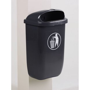 Engels Grijze City-afvalbak – 50 Liter, Hdpe Kunststof